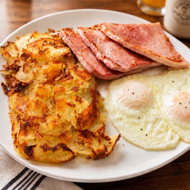 #3. Two Eggs with Meat and 1 Side.