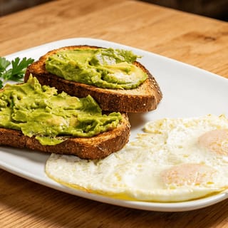 Avocado Toast and 2 Eggs on Side